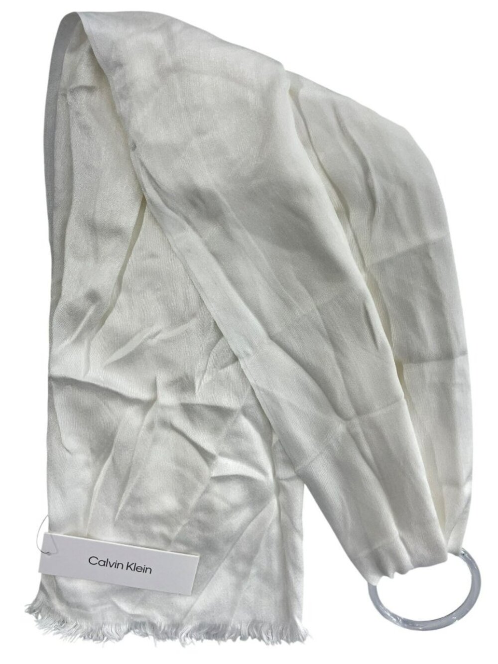 Calvin Klein Scarf Viscose With Fringed Ends Lightweight Womens Wrap O/S NWT
